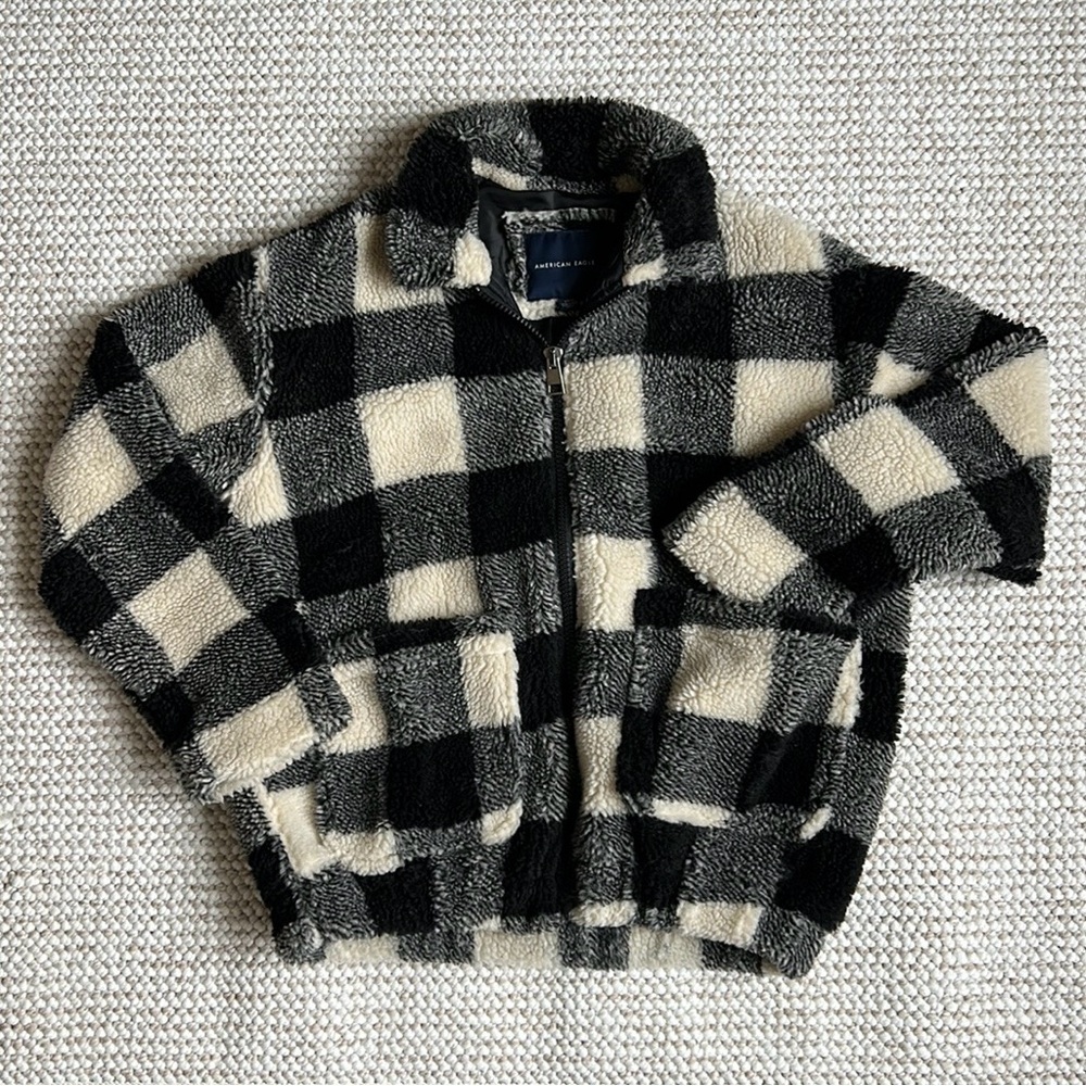 Buffalo Plaid Fuzzy Jacket